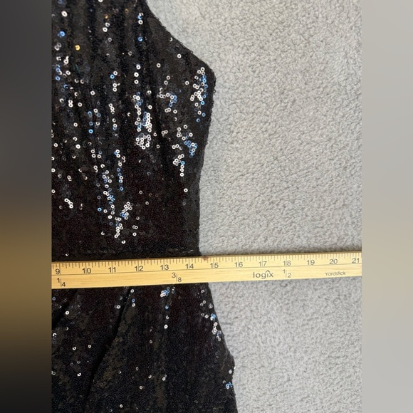 Lulus forever your girl black sequined body con dress size large preowned - Picture 7 of 8